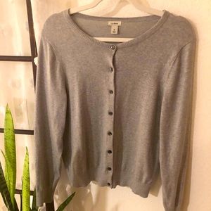 LL Bean gray cardigan
